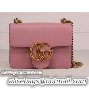 Big Enough Gucci GG Marmont Leather Shoulder Bag 431384 Pink