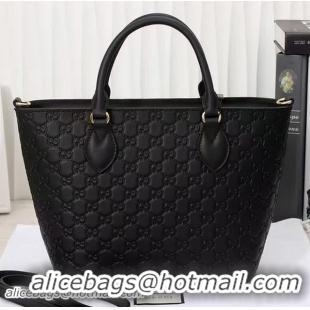 Sophisticated Gucci Signature Leather Tote Bag 432124 Black