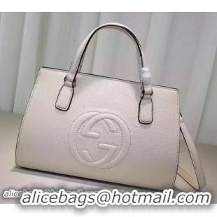 Well Crafted GUCCI Soho Leather Top Handle Bag 431571 OffWhite