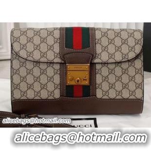 Stylish Gucci Padlock GG Supreme Shoulder Bag 441984 Brown