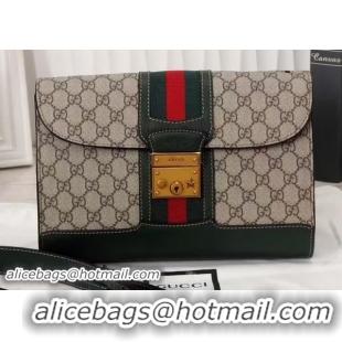 1:1 aaaaa Gucci Padlock GG Supreme Shoulder Bag 441984 Green