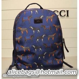 Refined Gucci Backpack Horse Print 353476 Blue