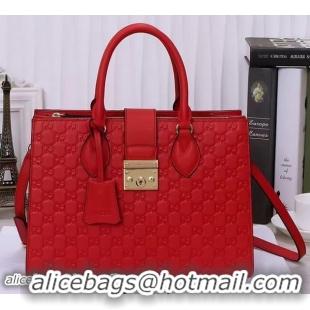 Good Looking Gucci Padlock Gucci Signature Top Handle 428207 Red