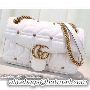 Most Popular Gucci GG Marmont Matelasse Shoulder Bag 443497 White