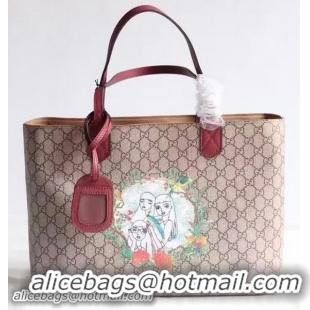 Buy New Cheap Gucci Tian GG Supreme Tote Bag 412096 Red