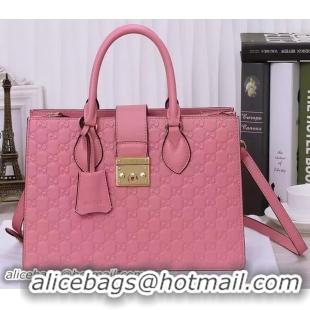 Leisure Gucci Padlock Gucci Signature Top Handle 428207 Pink