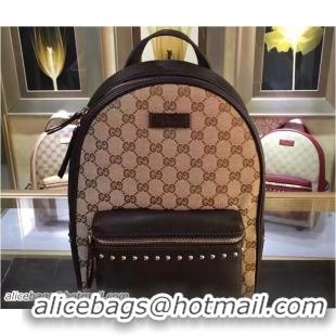 Unique Gucci GG Canvas/Leather Studded Backpack 431570 Black 2016