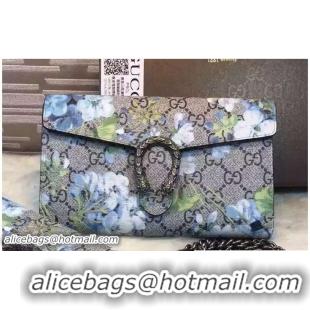 Durable Gucci Dionysus Mini Chain Wallet Bag 401231 Blue Blooms