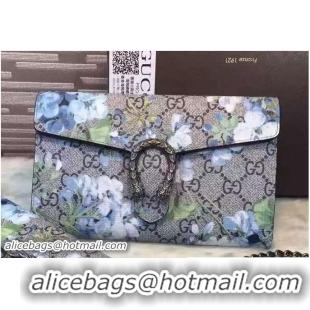 Expensive Gucci Dionysus Mini Chain Wallet Bag 401231 Blue Blooms Red