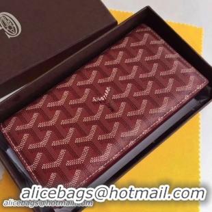 Hot Sell Discount Goyard Long Purses 020082 Burgundy