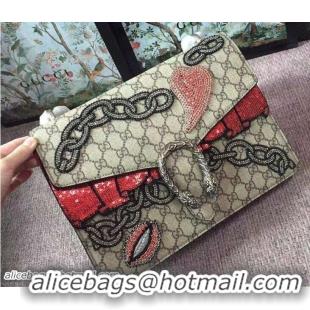 Unique Style Gucci Dionysus Embroidered Chain And Heart Shoulder Medium Bag 403348/400235 2016