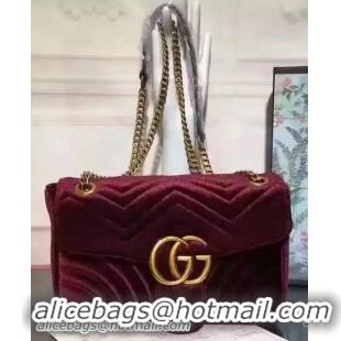 Generous Gucci GG Marmont Velvet Shoulder Bag 443497 Purple