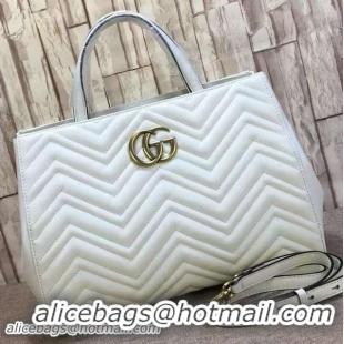 Expensive Gucci GG Marmont Matelasse Top Handle Bag 448054 White