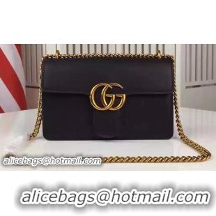 Perfect Gucci GG Marmont Leather Shoulder Bag 431384 Black