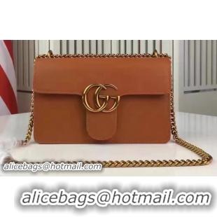 Top Design Gucci GG Marmont Leather Shoulder Bag 431384 Brown