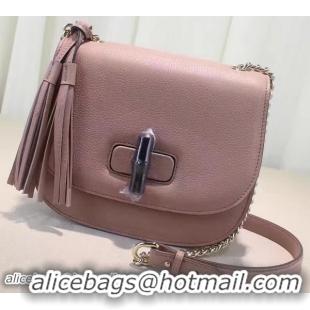 Unique Discount Gucci Miss Bamboo Leather Shoulder Bag 387810 Pink