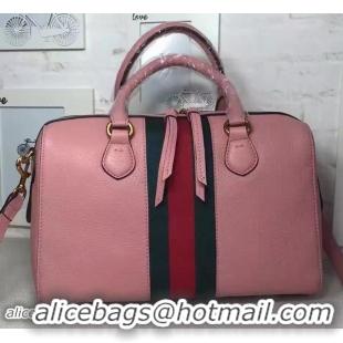 Durable Gucci Webby leather Top Handle Bag 409022 Pink