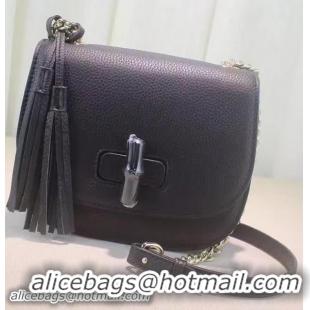 Best Price Gucci Miss Bamboo Leather Shoulder Bag 387810 Black