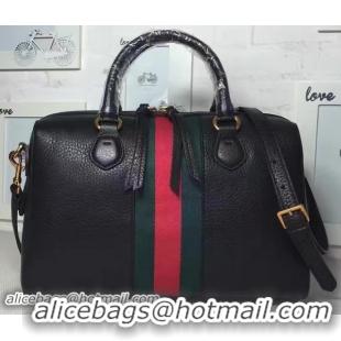 Comfortable Gucci Webby leather Top Handle Bag 409022 Black