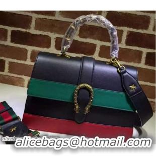 Top Quality Gucci Dionysus Original Leather Top Handle Bag 421999 Black&Green