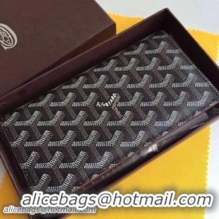 New Luxury Cheapest Goyard Long Purse 020082 Black And Tan