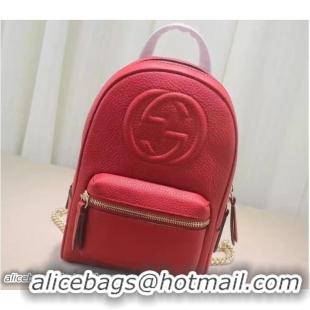 Unique Style Gucci Soho Leather Chain Small Backpack 431569 Red