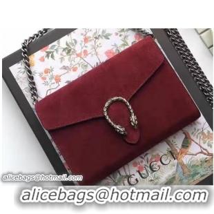 Refined Gucci Dionysus Suede Mini Chain Wallet Bag 401231 Burgundy