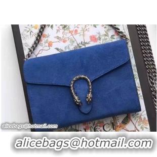 Comfortable Gucci Dionysus Suede Mini Chain Wallet Bag 401231 Blue