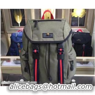 Luxury Gucci Techno Canvas Techpack Backpack Small Bag 429047 Army Green