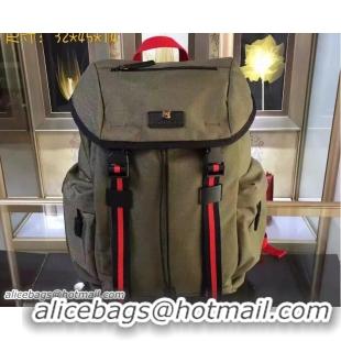 Buy New Cheap Gucci Techno Canvas Techpack Backpack Bag 429037 Army Green