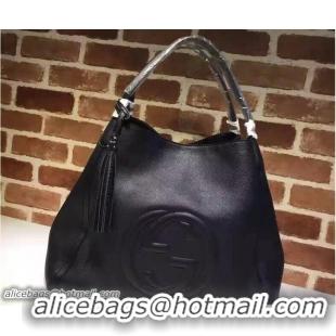 Buy Discount Gucci Soho Leather Shoulder Large Bag 282308 Black