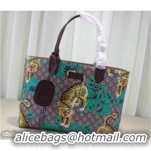 Low Price Gucci Bengal GG Supreme Tote Medium Bag 412096 Green 2016