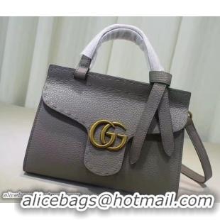 Big Discount Gucci GG Marmont Leather Top Handle Mini Bag 442622 Gray