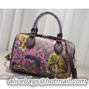 Classic Gucci Bengal Top Handle Small Boston Bag 409529 Pink 2016