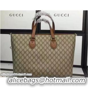 Most Popular Gucci Soft GG Supreme Tote Bag 453705 Brown 2016