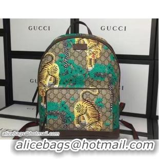 Buy New Cheap Gucci GG Supreme Medium Backpack Bag 428027 Bengal Green