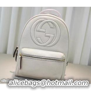 Fashion Luxury Gucci Soho Leather Chain Backpack 431570 White