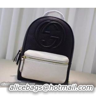 Classic Gucci Soho Leather Chain Backpack 431570 Black/White