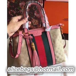 Famous Gucci Rania Original GG Canvas Top Handle Bags 353114 Pink