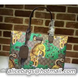 Top Grade Gucci GG Supreme Web Medium Tote Bag 429002 Bengal Green