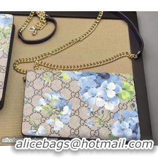 Good Quality Gucci Blue Blooms Mini Chain Bag 410082 Blue 2016