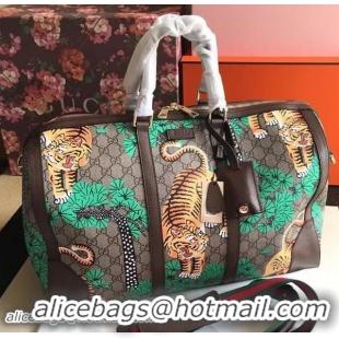 Big Discount Gucci Blooms GG Canvas Boston Bags 406380 Brown