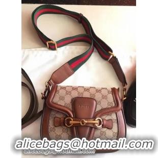 Famous Brand Gucci Lady Web GG Canvas Shoulder Bag 383821 Brown