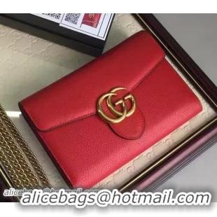 Buy Fashionable Gucci GG Marmont Leather mini Chain Bag 401232 Red