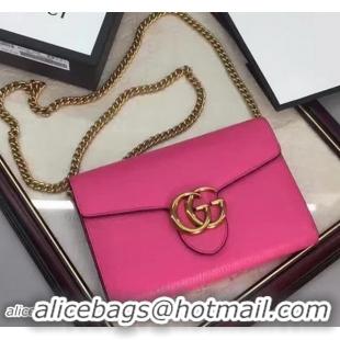 Lower Price Gucci GG Marmont Leather mini Chain Bag 401232 Rose