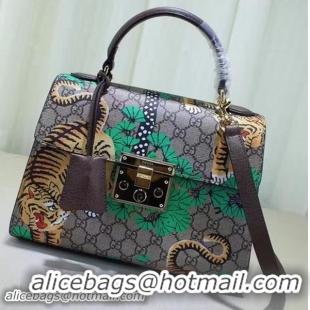 Stylish Gucci Padlock Gucci Bengal Top Handle Bag 453188 Green