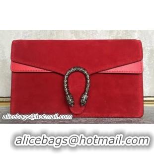 Sophisticated Gucci Dionysus Suede Leather Clutch 415156 Red