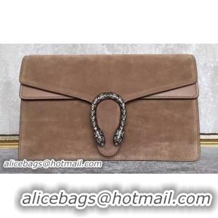 1:1 aaaaa Gucci Dionysus Suede Leather Clutch 415156 Khaki