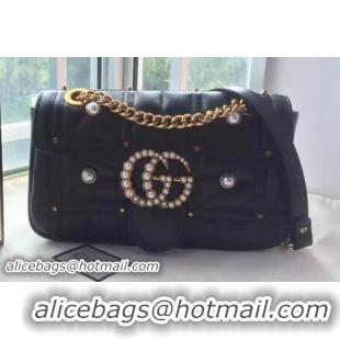 Chic Gucci GG Marmont Matelasse Shoulder Bag 443496 Black