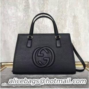 Best GUCCI Soho Leather Top Handle Bag 431572 Black